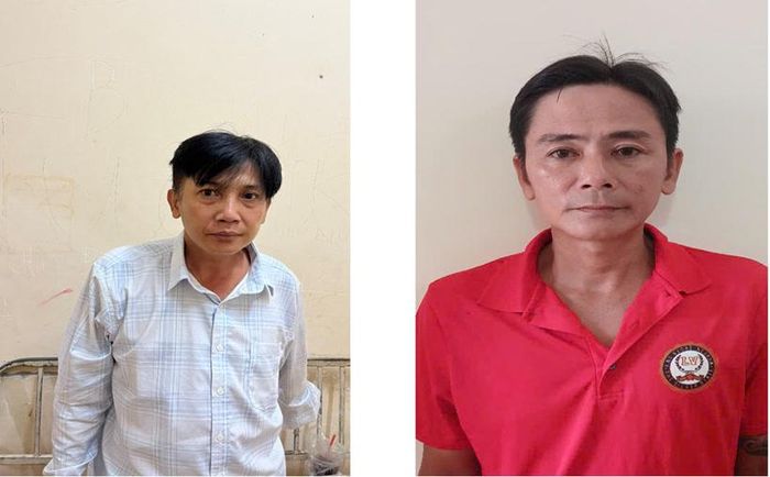 Bị can Nguyễn Tấn Sử (bên trái) và Ông Tấn Tính. (Ảnh:CA)