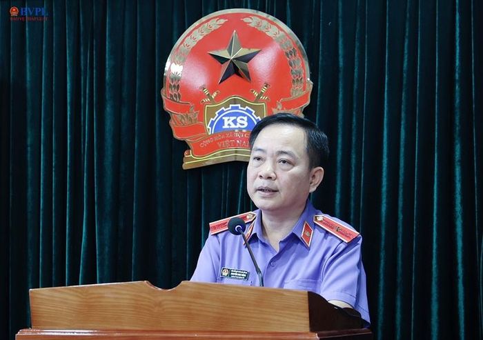  Đồng chí Nguyễn Như Hùng, Phó Bí thư chuyên trách Đảng uỷ VKSND tối cao phát biểu tại buổi Lễ.