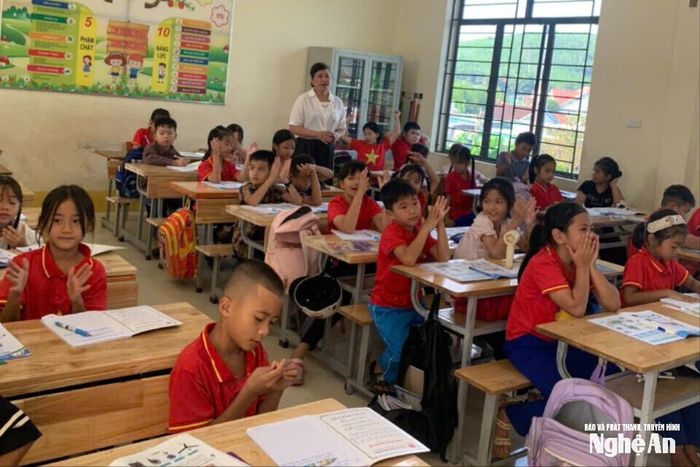 Học sinh đã đi học đầy đủ ở các lớp. Ảnh: Thanh Hà