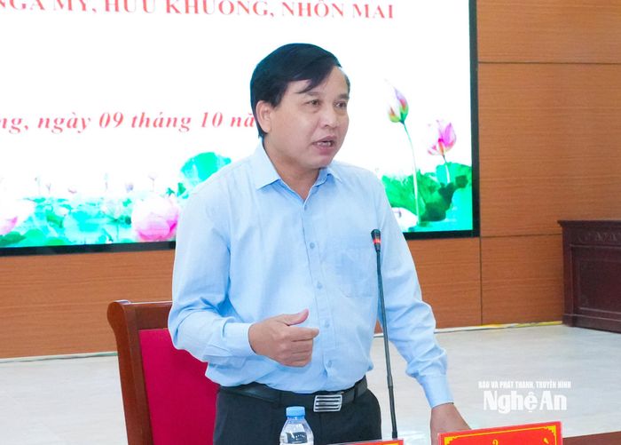 Đồng chí Nguyễn Như Khôi - Uỷ viên Ban Chấp hành Đảng bộ tỉnh, Phó Chủ tịch HĐND tỉnh kết luận tại cuộc làm việc. Ảnh: Mai Hoa