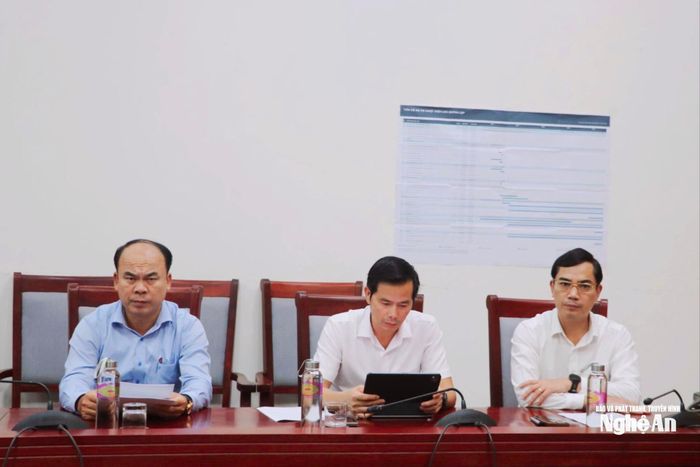 Đại biểu dự hội nghị trực tuyến tại Nghệ An. Ảnh: Thu Hiền