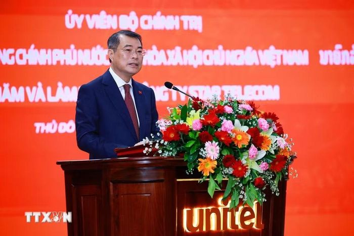 Thủ tướng Lê Minh Hưng phát biểu. (Ảnh: Dương Giang/TTXVN)