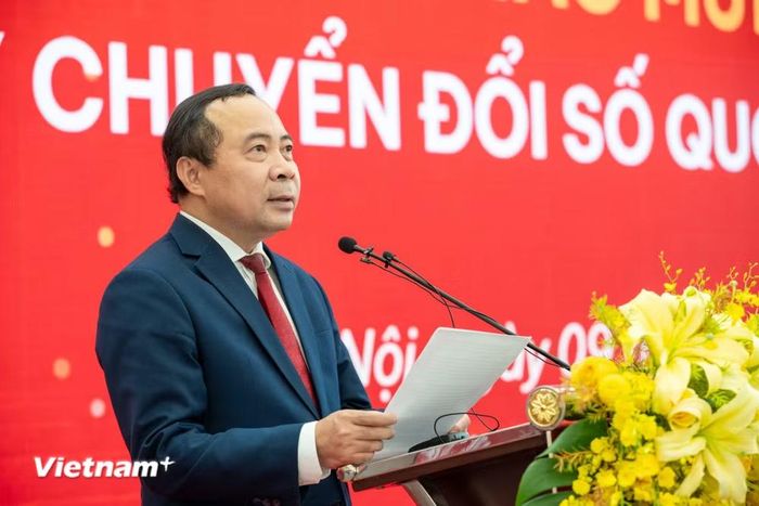 Bộ trưởng Bộ Khoa học và Công nghệ Vũ Hải Quân nhấn mạnh: "Chuyển đổi số vì thế phải được đánh giá bằng kết quả thực chất." (Ảnh: Minh Sơn/Vietnam+)