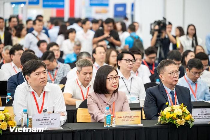 Bà Đoàn Thị Tuyết Nhung - Phó Tổng Giám đốc Thông tấn xã Việt Nam tham dự Chương trình. (Ảnh: Minh Sơn/Vietnam+)