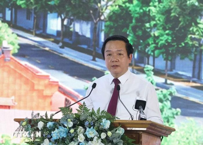 Ông Phạm Quang Ngọc, Ủy viên Trung ương Đảng, Bí thư Tỉnh ủy Hưng Yên phát biểu. *(Ảnh: Thống Nhất/TTXVN)