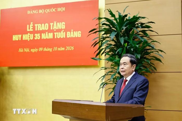 Chủ tịch Quốc hội Trần Thanh Mẫn phát biểu. (Ảnh: Doãn Tấn/TTXVN)