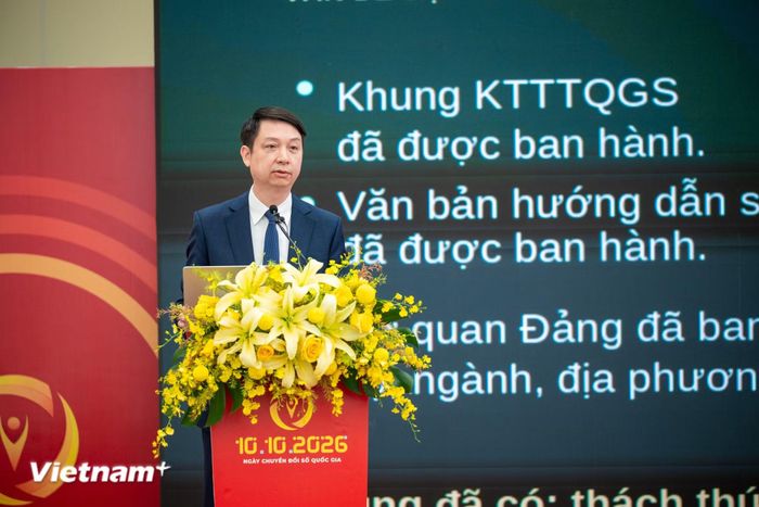 Ông Trần Duy Ninh, Cục trưởng Cục Chuyển đổi số quốc gia. (Ảnh: Minh Sơn/Vietnam+)