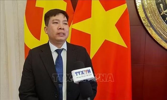 Anh Hoàng Đình Thiết, sinh viên Đại học Ngoại ngữ Bắc Kinh, kỳ vọng hai bên tiếp tục đẩy mạnh giao lưu nhân dân, nhất là giữa thanh niên, sinh viên. Ảnh: Quang Hưng/PV TTXVN tại Trung Quốc