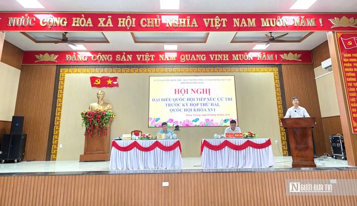 Đoàn đại biểu Quốc hội thành phố Đà Nẵng tiếp xúc, lắng nghe ý kiến cử tri xã Thăng Trường trước kỳ họp thứ hai, Quốc hội khóa XVI.