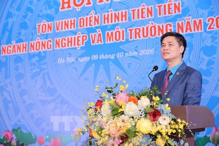 Ông Ngọ Duy Hiểu, Phó Chủ tịch Thường trực Tổng liên đoàn Lao động Việt Nam phát biểu. Ảnh: Lê Đông - TTXVN 