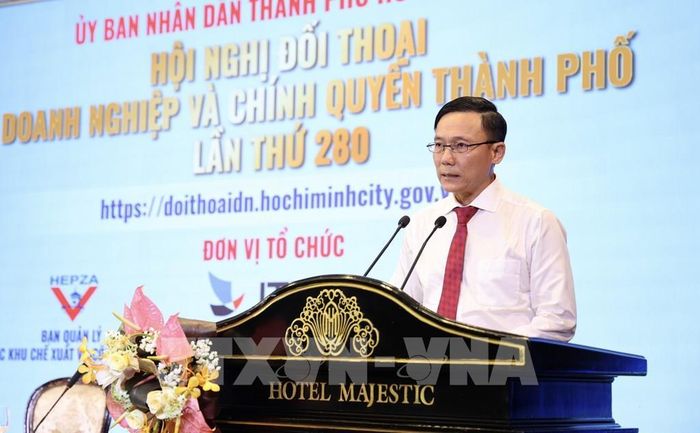 Ông Lê Anh Hoàng, Phó Giám đốc ITPC, phát biểu tại Hội nghị. Ảnh: Xuân Anh - TTXVN