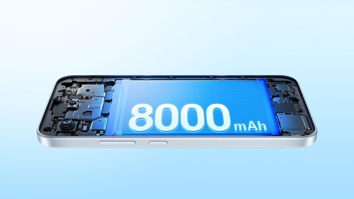 OPPO A7 Pro 5G có dung lượng pin siêu lớn 8000mAh, độ bền lên đến 6 năm sử dụng.