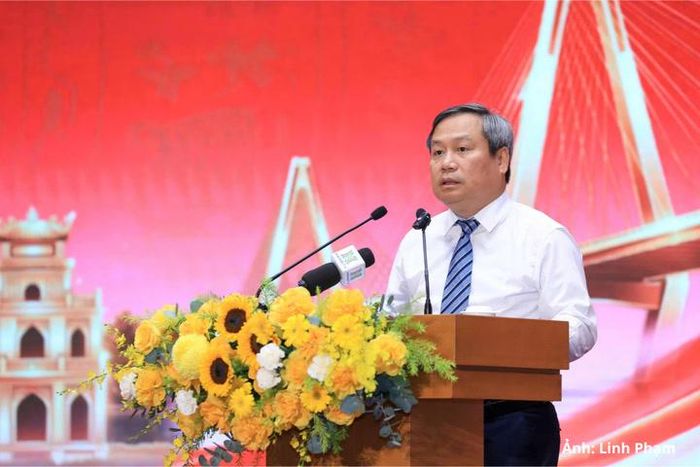 Chủ tịch UBND TP. Hà Nội Vũ Đại Thắng phát biểu tại buổi lễ.