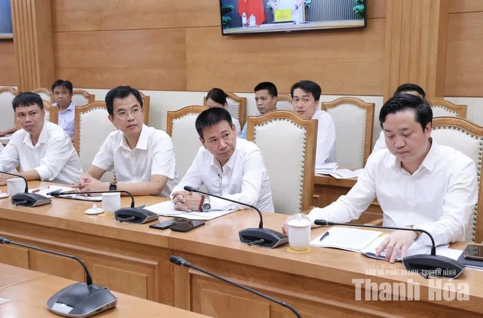 Các đại biểu dự hội nghị tại điểm cầu Thanh Hóa.