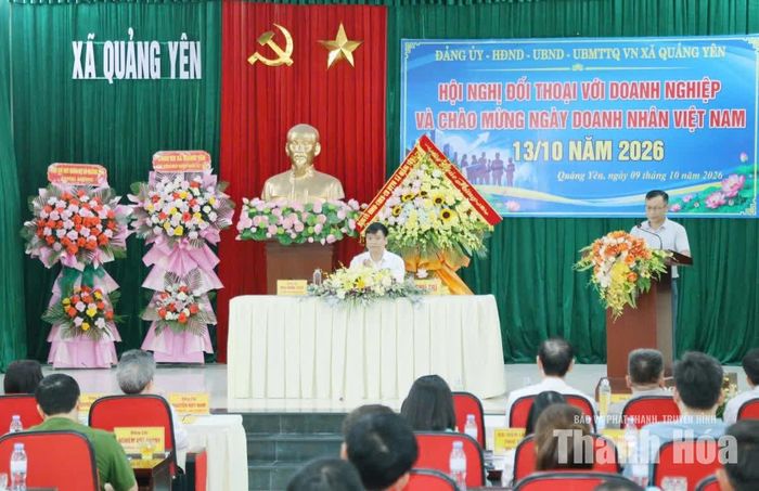 Hội nghị đối thoại với doanh nghệp tại xã Quảng Yên.
