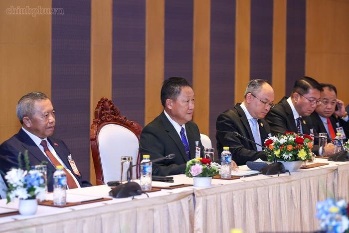Ông Laopaoxong Navongxay mong Thủ tướng Lê Minh Hưng tiếp tục quan tâm, chỉ đạo, tạo điều kiện thuận lợi để tăng cường hợp tác giữa hai Mặt trận - Ảnh: chinhphu.vn/Nhật Bắc