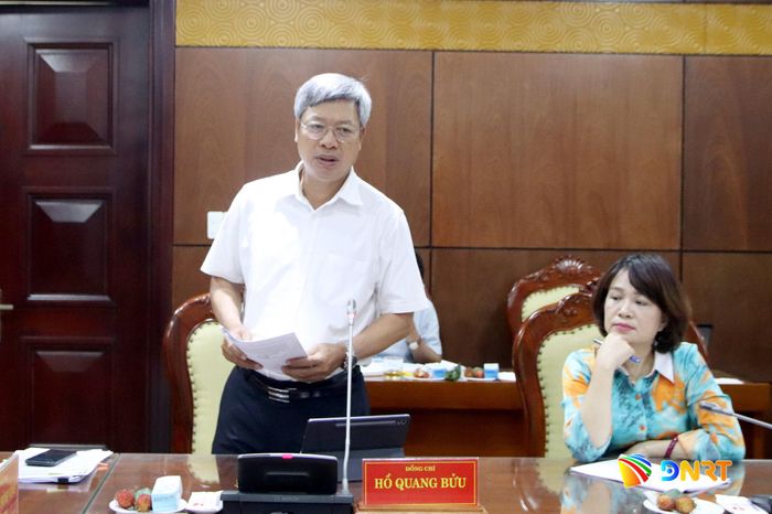 Phó Chủ tịch UBND thành phố Hồ Quang Bửu phát biểu tại buổi làm việc. Ảnh: TRỌNG HUY