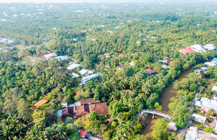Tác phẩm "Màu xanh Làng cổ Đông Hòa Hiệp". Ảnh: CHUNG VĂN HÓA