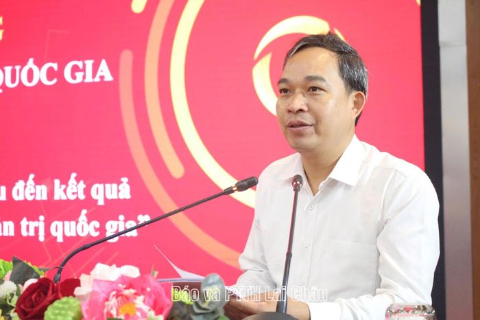 Lãnh đạo Sở Khoa học và Công nghệ phát biểu tại hội nghị.