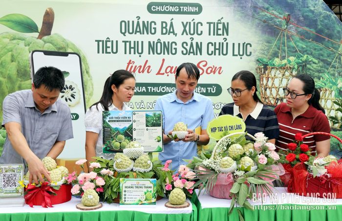 Sản phẩm na của nông dân xã Chi Lăng được quảng bá qua livestream