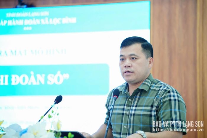 Lãnh đạo Đảng ủy xã Lộc Bình phát biểu tại buổi lễ