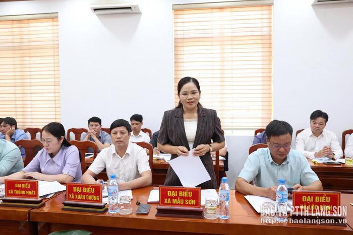 Lãnh đạo xã Mẫu Sơn báo cáo tình hình phát triển nông nghiệp trên địa bàn tại buổi kiểm tra