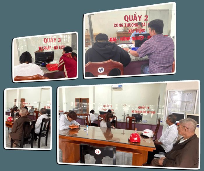 Người dân tới Trung tâm Phục vụ hành chính công xã Trà Tân giải quyết thủ tục hành chính