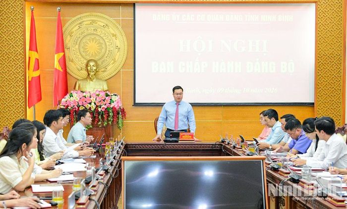 Quang cảnh hội nghị Ban Chấp hành Đảng bộ các cơ quan Đảng tỉnh.