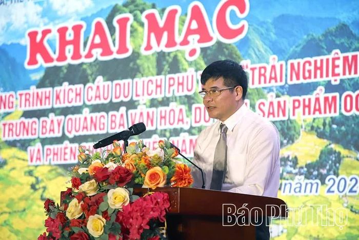 Giám đốc Sở VH,TT&DL Dương Hoàng Hương phát biểu khai mạc chương trình.