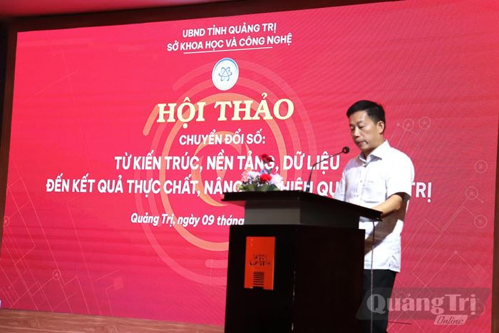 Đại diện lãnh đạo Sở Khoa học và Công nghệ phát biểu tại hội thảo - Ảnh: L.T