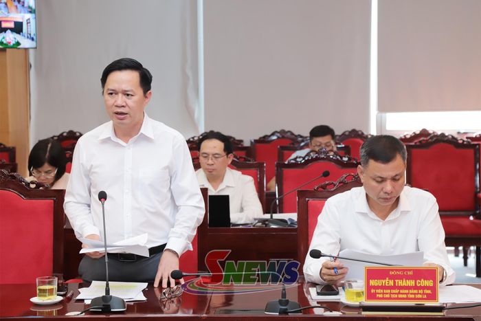 Lãnh đạo Sở Tài chính phát biểu tại cuộc làm việc.