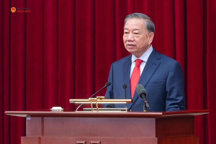Tổng Bí thư, Chủ tịch nước Tô Lâm phát biểu khai mạc Hội nghị Trung ương 4 khóa XIV. Ảnh: Phạm Thắng.