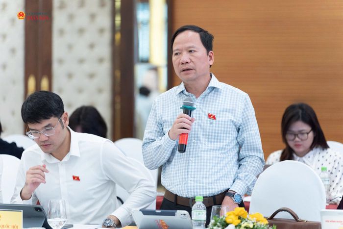 Phó trưởng đoàn đại biểu Quốc hội chuyên trách tỉnh Lạng Sơn Nguyễn Đặng Ân phát biểu tại phiên họp