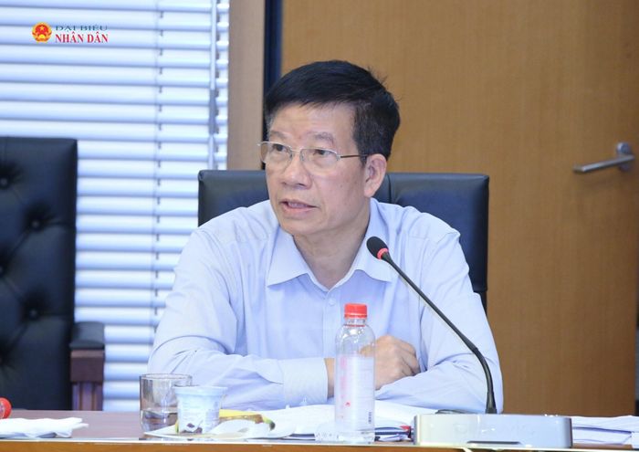 Phó Chủ nhiệm Văn phòng Quốc hội Phạm Đình Toản phát biểu tại cuộc họp. Ảnh: Đắc Trường