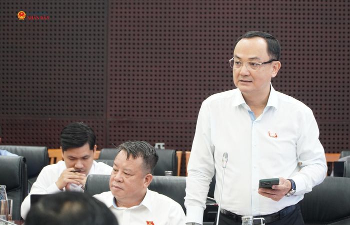 ĐBQH hoạt động chuyên trách tại Ủy ban Khoa học, Công nghệ và Môi trường Nguyễn Ngọc Sơn phát biểu tại buổi làm việc