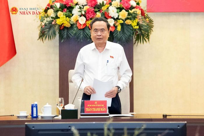 Bí thư Đảng ủy Quốc hội, Chủ tịch Quốc hội Trần Thanh Mẫn phát biểu tại hội nghị