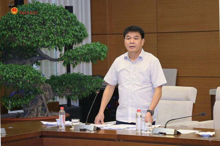 Phó Chủ nhiệm Ủy ban Kinh tế và Tài chính Nguyễn Hữu Toàn phát biểu. Ảnh: Đắc Trường
