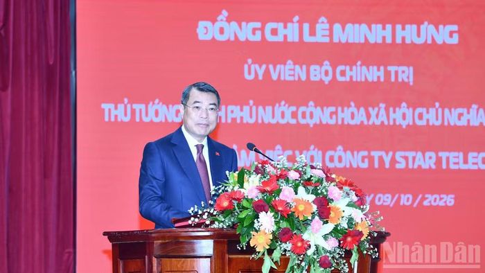 Thủ tướng Chính phủ Lê Minh Hưng phát biểu ý kiến. (Ảnh: Thanh Giang, Báo Nhân dân)