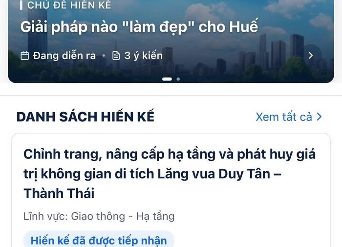 Chuyên mục “Hiến kế” trên Hue-S tiếp nhận đề xuất, hiến kế của người dân.