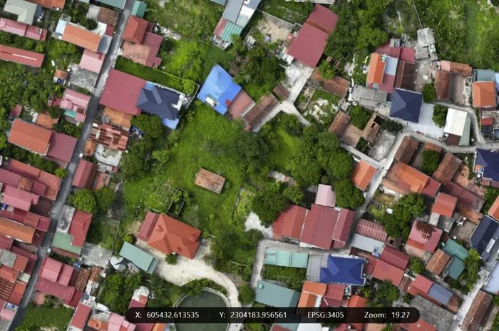 Công nghệ UAV chụp địa hình xã Việt Tiến có độ phân giải rất cao, rõ nét từng thửa đất, ngôi nhà trên toàn xã