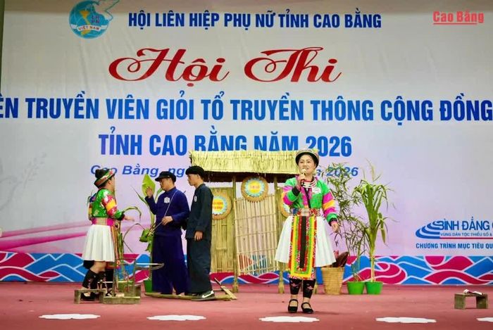 Phần thi tiểu phẩm tuyên truyền tại hội thi.