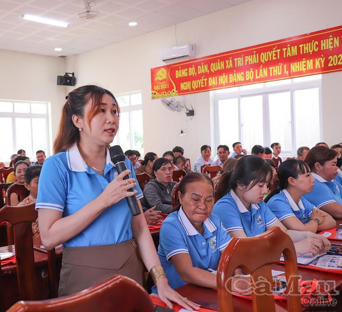 Chị Phạm Thị Tha (ấp Tapasa 2, xã Trí Phải) kiến nghị hỗ trợ tiếp cận nguồn vốn, đào tạo nghề cho phụ nữ.