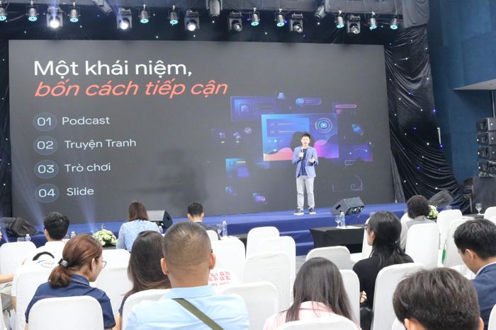 Triển lãm diễn ra song song với các workshop doanh nghiệp, tập trung vào AI, Big Data, cá nhân hóa học tập… Ảnh: N.LY