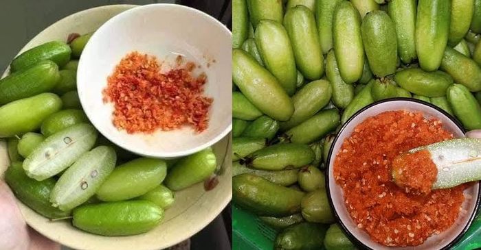 Khế tây có hình dáng thuôn dài, vỏ nhẵn, nhìn gần giống quả dưa chuột tí hon - Ảnh minh hoạ