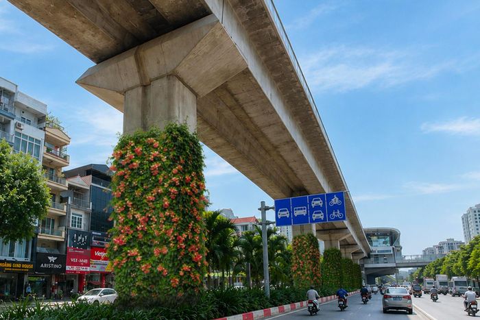 Theo phương án của Sở Xây dựng Hà Nội, các vị trí được lựa chọn trong đợt thí điểm gồm 3 trụ đường sắt trên cao trên đường Nguyễn Trãi, đoạn trước tòa nhà Royal City; hầm chui Lê Văn Lương - Tố Hữu; cầu vượt Lê Văn Lương - Láng Hạ và 3 nhà chờ xe buýt trên các tuyến đường Lê Thánh Tông, Trần Phú và tại số 69 Lý Thường Kiệt. (Phối cảnh dự kiến sau khi bổ sung cây xanh tại đường Nguyễn Trãi)