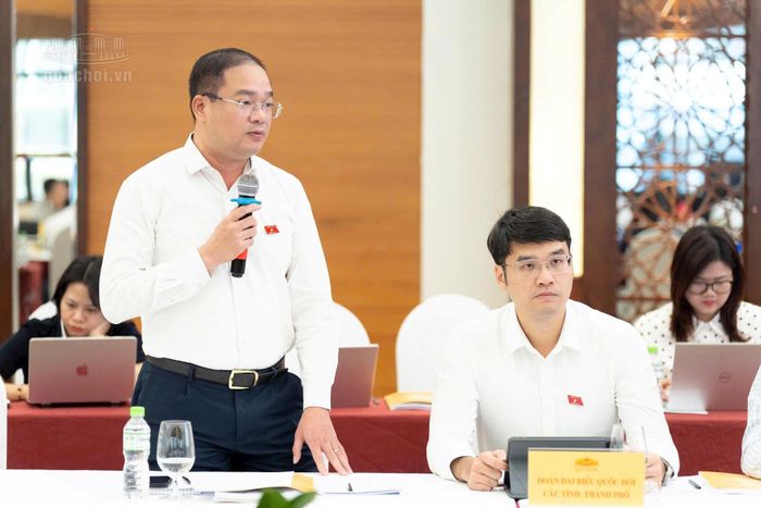 Đại biểu Nguyễn Ngọc Việt phát biểu tại hội nghị. Ảnh: quochoi.vn