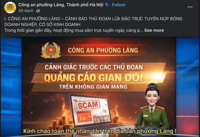Phường Láng ứng dụng AI vào công tác cảnh báo các nguy cơ trên môi trường mạng.