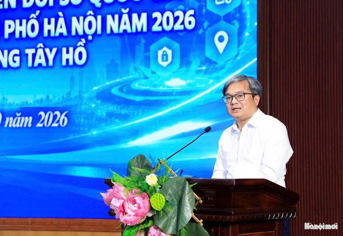 Phó Chủ tịch UBND thành phố Hà Nội Trương Việt Dũng phát biểu tại buổi lễ.