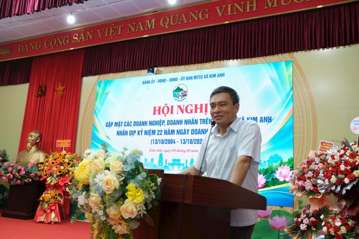 Ông Trần Tuấn Anh, Giám đốc Công ty Cổ phần Cơ khí 19/8 phát biểu tại Hội nghị. Ảnh Sỹ Hào