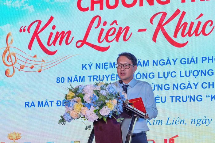 Phó Chủ tịch UBND phường Kim Liên Trương Minh Quang phát biểu tại chương trình. Ảnh: Duy Khánh
